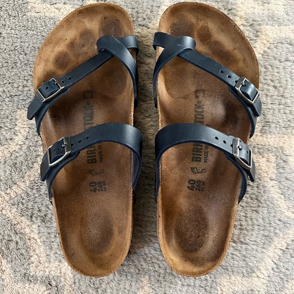 Birkenstock | Shoes | Birkenstock Mayari Navy Leather Size 4 Us 995 Excellent Condition | Poshmark